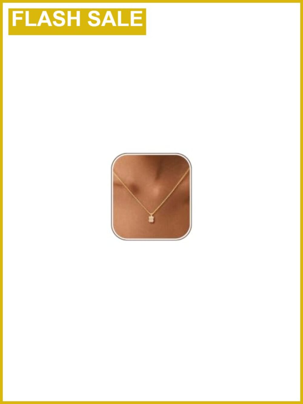 14K Gold Plated Cubic Zirconia Pendant Necklace Dainty Layering